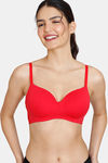 Zivame Padded Non Wired 3/4Th Coverage T-Shirt Bra - Chinese Red — thumbnail 3